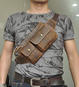 Leaokuu-Mens-Genuine-Leather-Hip-Bum-Fanny-Belt-Waist-Pack-Bag-Phone-Pouch-Brown-Travel-Sling-Bag-9802-Brown-0-1