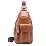Leather-Sling-Bag-Crossbody-Backpack-for-Men-Women-Shoulder-Chest-Day-Pack-Travel-Outdoor-Tactical-Hiking-Camping-Daypack-Brown-0-0